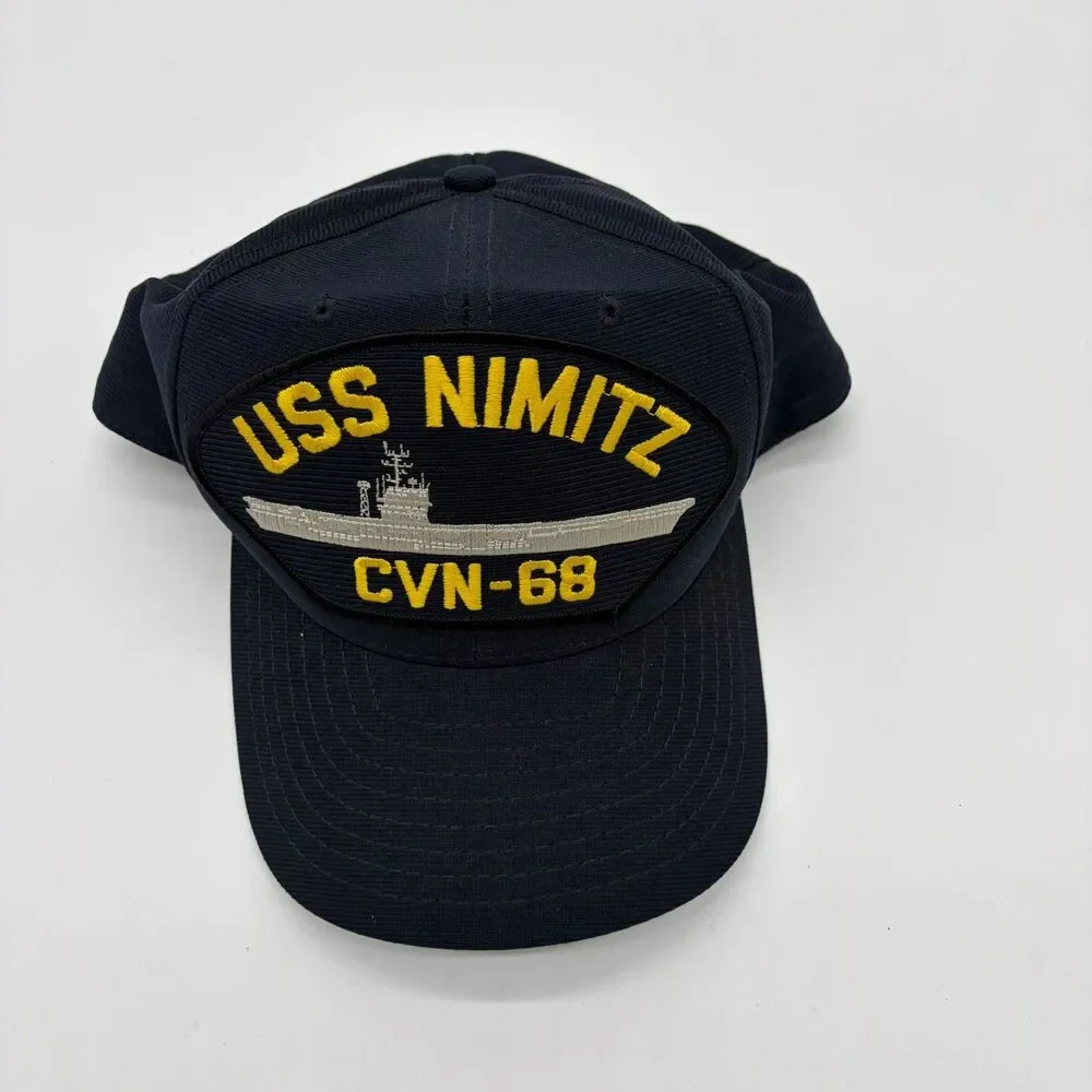 Vintage USS Nimitz CVN-68 US Navy Snapback Hat Aircraft Carrier Patch Cap